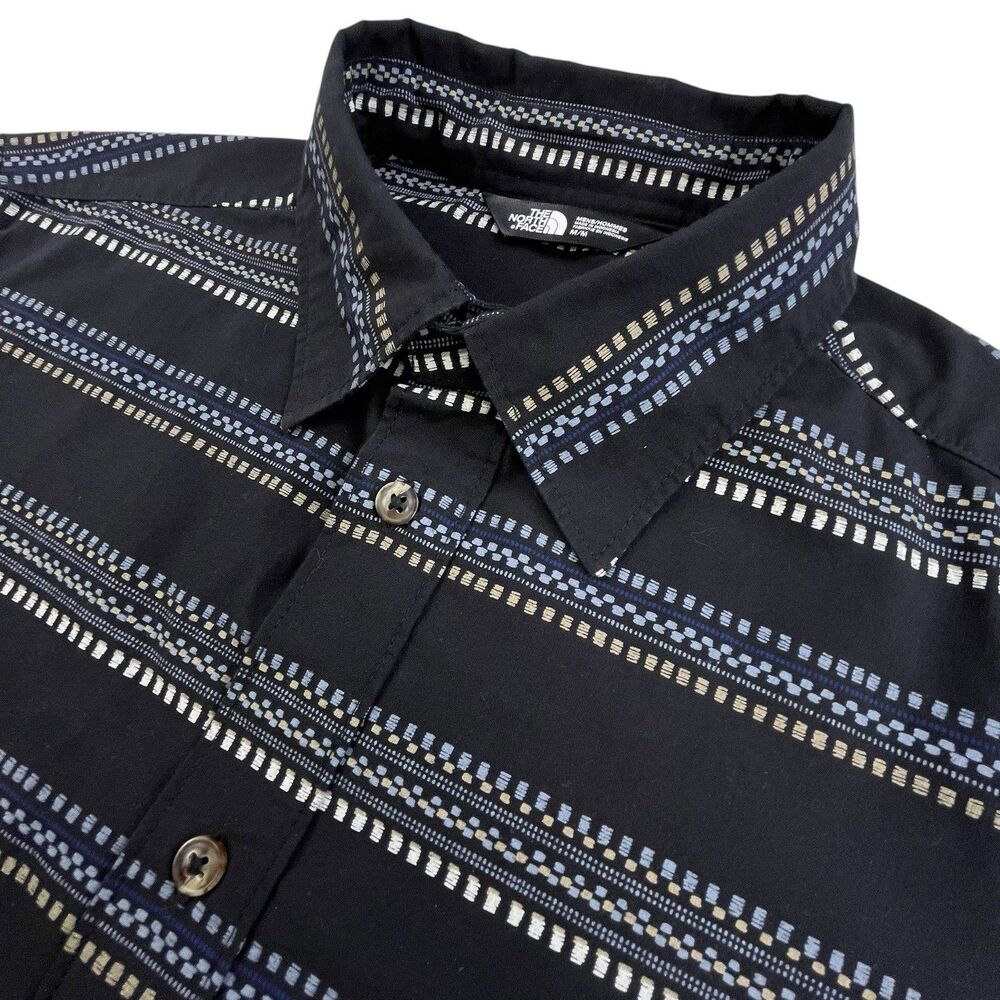 The North Face Mens Shirt Adult M Black Geometric Nordic Aztec Long Sleeve